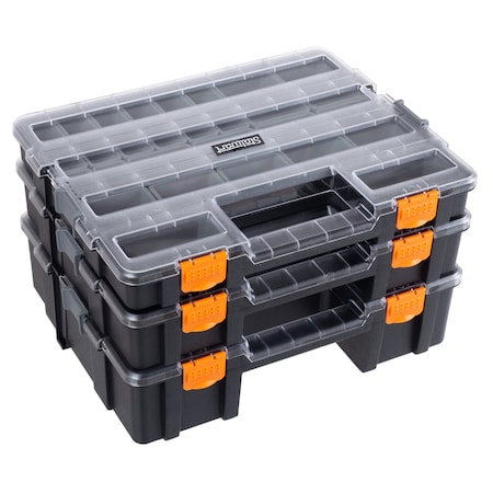 Stalwart Tool Box Organizer - 3-in-1 Parts Organizer with 52 Compartments by Gray 75-TSBS-G-2016